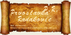 Prvoslavka Radaković vizit kartica